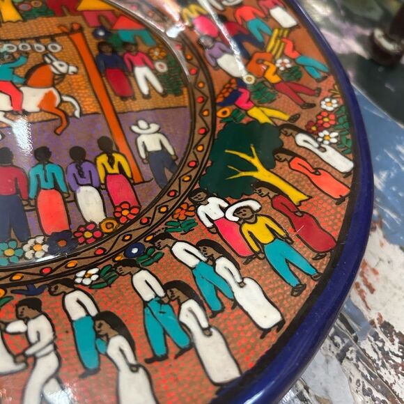 Mexican Painted Plate 10” Plate Dish Art Hanging Wall Art - Picture 10 of 16